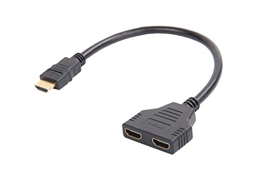 HDMI Cable – HDMI Splitter 1 in 2 Out, HDMI Splitter Adapter Cable HDMI Male to Dual HDMI Female 1 to 2 Way for HDMI HD, LED, LCD, TV, Support Two TVs at The Same Time, Signal One in, Two Out
