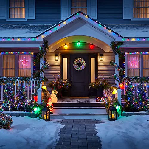Dazzle Bright C9 Christmas Lights Outdoor, 50 LED 33ft Waterproof Green Wire String Lights, Indoor Outdoor Fairy Lights for Christmas Tree Xmas Yard Party Wedding House Decorations (Multi Colored) | The Storepaperoomates Retail Market - Fast Affordable Shopping