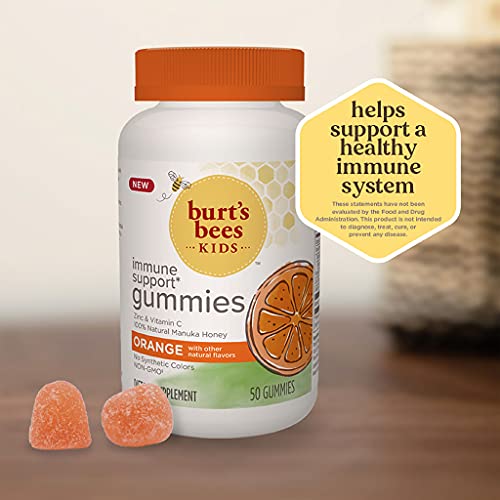 Burt’s Bees Kids Immune Support Gummies: Vitamin C and Zinc, Natural Manuka Honey, Orange Flavor, 50 Count | The Storepaperoomates Retail Market - Fast Affordable Shopping