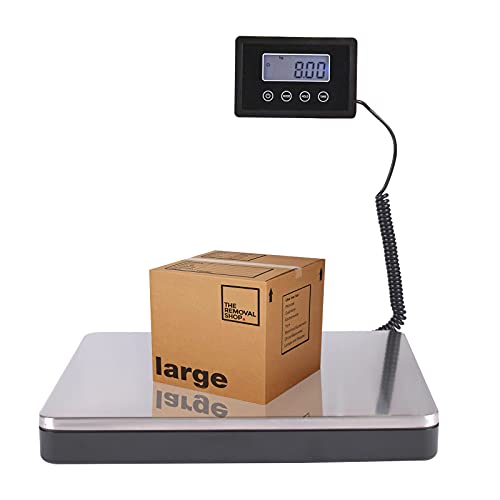 Shipping Postal Scale with Durable Stainless Steel Large Platform, 400lb High Accuracy , Backlit LED Display ,Post Office Postal Scale and Luggage Scale, Battery & DC Adapter Included