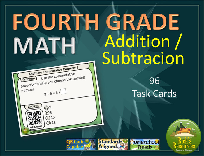 4th Grade Math Addition and Subtraction Task Cards | The Storepaperoomates Retail Market - Fast Affordable Shopping