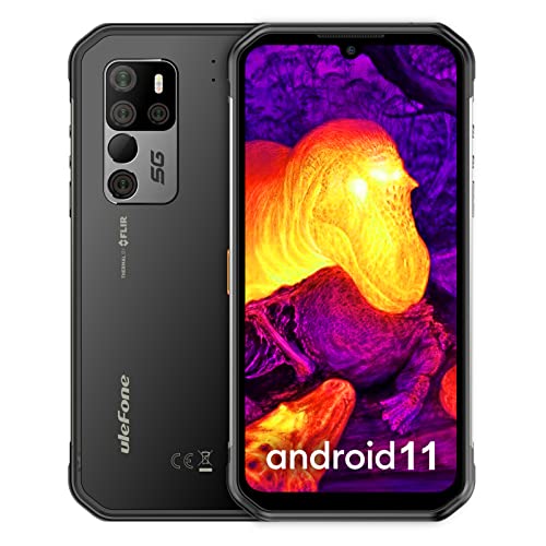Ulefone Armor 11T 5G Rugged Smartphones Unlocked, Thermal Imaging Camera, Android 11, 8GB + 256GB Waterproof Phone, 48MP Triple Camera, 6.1 inch FHD, NFC, 5200mAh QI 10W Wireless Charging, T-Mobile