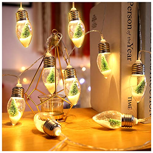 HFXXAD Christmas Tree Snow Globe String Lights, 10 LED Clear Bulbs Christmas Tree String Lights for Bedroom, Wedding, Table Decoration, Outdoor Garden Party , Home Party Decorate(6.6 FT)
