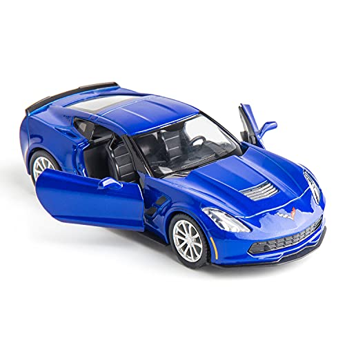RMZ City 1:36 Compatible for Diecasting Alloy Car Model Chevrolet Corvette Toy Car, Pull Back Vehicles Toy Car for Toddlers Kids Boys Girls Gift Blue
