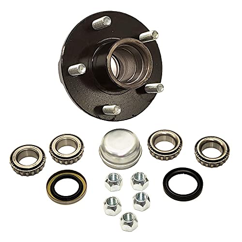 RIGID HITCH INCORPORATED Trailer Hub Kit (BT-150-F) 5 Bolt on 4-1/2 Inch Circle – Fits 1″ and 1-1/16″ Spindle