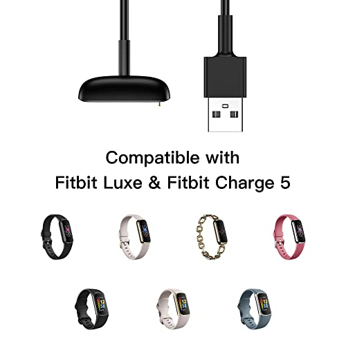 Mixblu Charger Replacement for Fitbit-Charge-5-Luxe Cable:Fast Charging 3.3Ft Long USB Cord Accessories for Luxe/Charge 5 Smartwatch, 2 Pack | The Storepaperoomates Retail Market - Fast Affordable Shopping