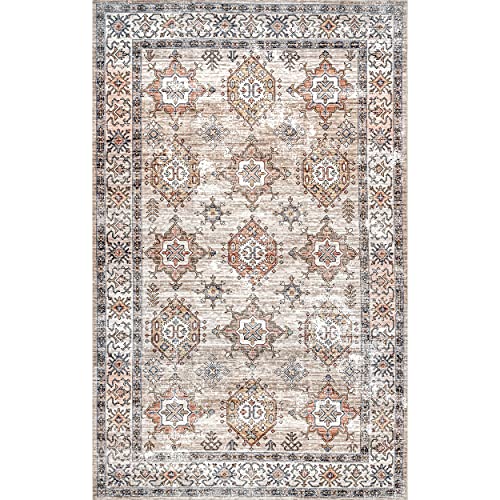 nuLOOM Finley Machine Washable Vintage Distressed Area Rug, 8′ x 10′, Beige | The Storepaperoomates Retail Market - Fast Affordable Shopping