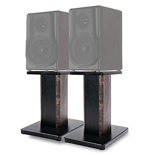 MAYQMAY 15.74 inch(40cm) Wood Speaker Stands, 1 Pair, Stands for Home-Cinema HiFi Bookshelf Box and Satellite Speakers Wood Grain Enhanced Audio Listening Experience for Home Theaters