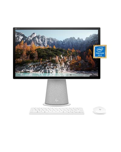 HP Chromebase 21.5″ All-in-One Desktop, Intel Pentium Gold 6405U Processor, 4 GB RAM, 128 GB SSD, Rotating Full HD IPS Touchscreen, Chrome OS, Bluetooth Keyboard and Mouse Combo (22-aa0022, 2021)