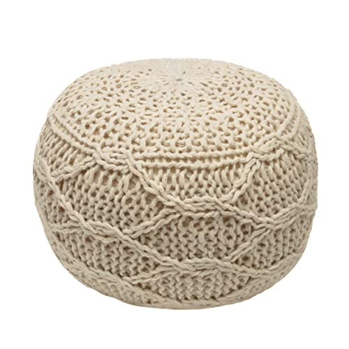 Christopher Knight Home McCardell Pouf, Cream