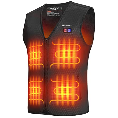 kemimoto Heated Vest for Men, Warming Vest, Heated Hunting Vest, BATTERY NOT INCLUDED, Tactical Gloves, L