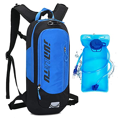 CLAPE Small Mountain Biking Backpack with 2L TPU Water Bladder, Leak Proof Multiple Pockets 10L Capacity Backpack, Waterproof Hydration Backpack for Hiking Biking Running Walking Climbing Traveling