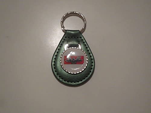 1962 1963 1964 GALAXIE 390 BIRD WHITE RED & GOLD LOGO LEATHER KEYCHAIN – TEAL