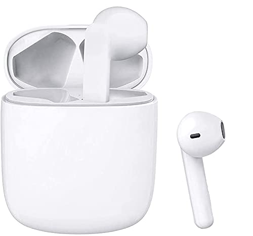 Wireless Earbuds,Bluetooth Headphones Stereo Earphone Cordless Sport Headsets,Bluetooth in-Ear Earphones with Built-in Mic for Smart Phones (White-C)