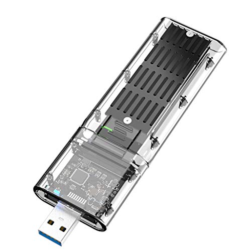 AOJUE M.2 NVME SSD Enclosure Adapter, USB 3.1 Gen 2 (10 Gbps)(USB3.0 Compatible) to NVME PCI-E M-Key Solid State Drive External Enclosure (Fits only NVMe PCIe 2242/2260/2280)-DM201PUA (Black)