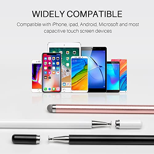 Stylus for iPad (3 Pcs), Abiarst Touch Screens Stylus Pens Disc & Fiber Tip for Apple/iPhone/Ipad pro/Mini/Air/Android/Microsoft/Surface All Capacitive Touch Screens (3-Pack (Black/White/Rose Gold)) | The Storepaperoomates Retail Market - Fast Affordable Shopping