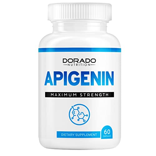 Apigenin Supplement – 50mg Per Capsule (Powerful Bioflavonoid Found in Chamomile Tea Made and Tested in The USA – Zero Fillers – Gluten Free & Non-GMO – (60 Capsules)