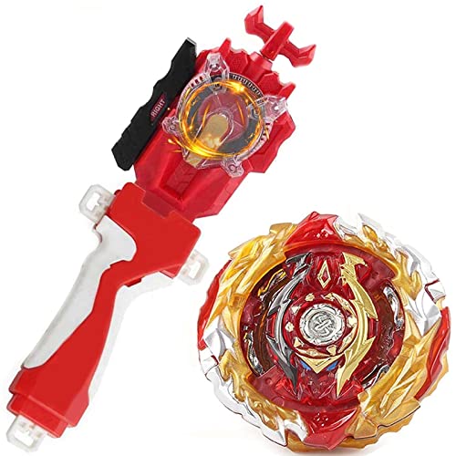 Battling Sparking String Launcher, World Spriggan Top Burst Launcher Set, Left and Right Spin String Launcher Grip Compatible with All Bey Burst Series – Red