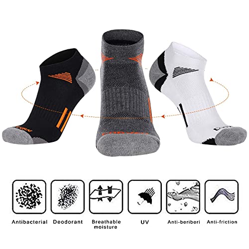 COOVAN Mens Ankle Athletic Socks Low Cut Cushioned Breathable Running Sports Socks 6 Pack | The Storepaperoomates Retail Market - Fast Affordable Shopping