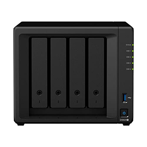 Synology DiskStation DS920+ NAS Server for Business with Celeron CPU, 8GB DDR4 Memory, 1TB M.2 SSD, 32TB HDD, DSM Operating System