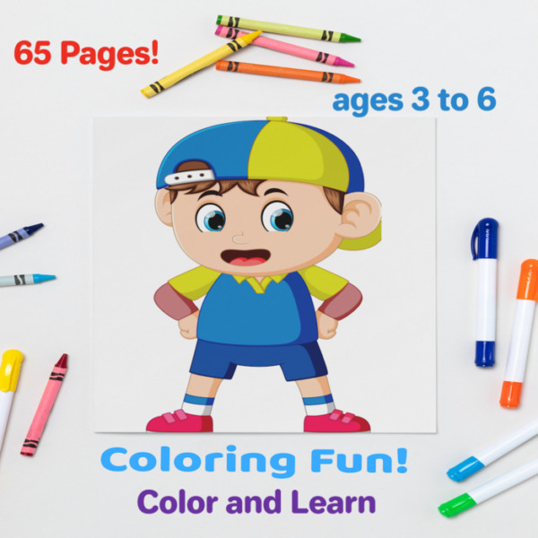 Coloring Fun with Mikey, for Ages 3 to 6, Color the Alphabet, Spot the Difference, Learn While Coloring 65 Fun Pages!