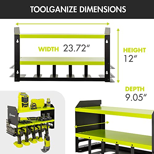Toolganize Power Tool Organizer & Storage Wall Mount – Heavy Duty Metal Drill Holder & Cordless Tool Organizers Chest Rack – Premium Garage Utility Shelf & Pegboard Shed Workshop Shelving – Green | The Storepaperoomates Retail Market - Fast Affordable Shopping