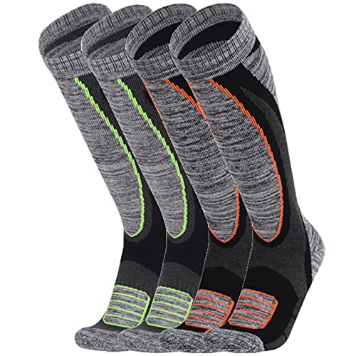 Ekouaer Ski Socks for Men & Women, Skiing, Snowboarding, Winter Sports , Knee-High, Warm, Breathable 2 Pairs Pack