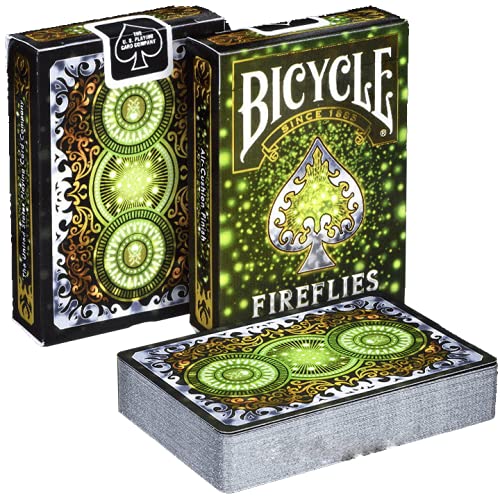 Bicycle Playing Cards Fireflies Design | Limited Edition Deck Pitch-Black with Glowing Effects