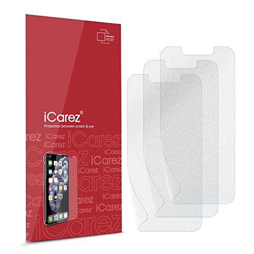 iCarez HD Anti Glare Matte Screen Protector for iPhone 14 iPhone 13 /iPhone 13 Pro 6.1-Inches [3 Pack] (Case Friendly) Premium No Bubble Easy to Apply with Hinge Installation