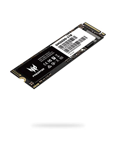 Acer Predator GM3500 1TB NVMe SSD – M.2 PCIe Gen3 (8 Gb/s) x 4 Interface Internal Solid State Hard Drive with DDR4 DRAM Cache Up to 3400 MB/s – BL.9BWWR.102