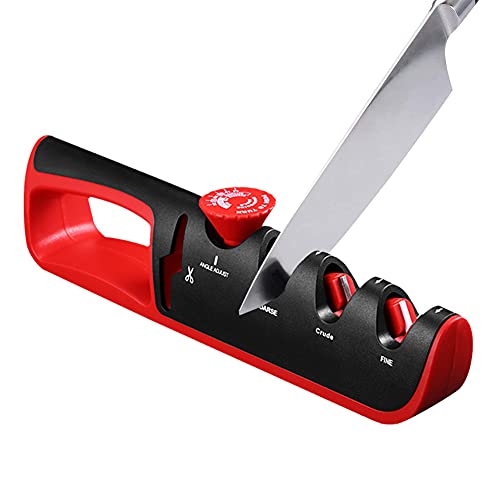 DUEBEL 4-Stage Premium Kitchen Knife Sharpener Adustable Angle Sharp for Ceramic and Steel Knives, Scissors