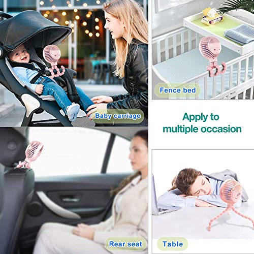 Lalalu Mini Handheld Tripod Stroller Fan 2000mAh Personal Portable Car Seat Flexible Baby Fans USB Battery Powered Desk Fan (Blue) | The Storepaperoomates Retail Market - Fast Affordable Shopping