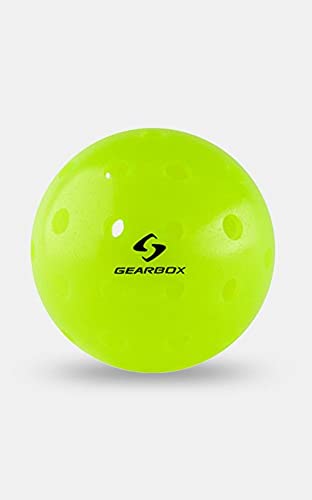 Gearbox 12 Ball Pack, GB-40 Outdoor Pickleball Balls, 40 Hole, Neon Green