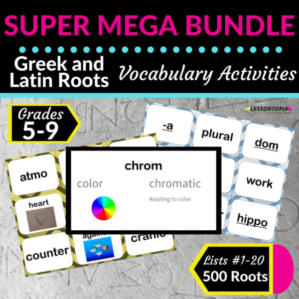 SUPER MEGA Bundle of Greek and Latin Roots Vocabulary Activities