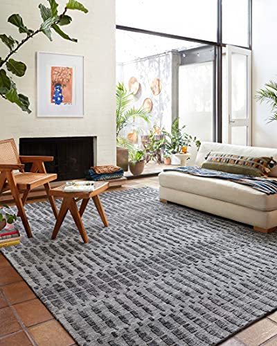 Justina Blakeney x Loloi Yeshaia Collection YES-05 Grey / Charcoal Transitional 8′-6″ x 12′ Area Rug
