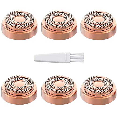 Facial Hair Remover Replacement Heads Generation 2, Perfect for Finishing Touch Flawless Hair Remover As Seen On TV, 18K Gold-Plated Rose Gold, 6 Count