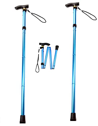ANYLLENXAluminum Alloy Portable Folding Trekking Poles for Travel and Hiking Trekking Poles 2 Packs