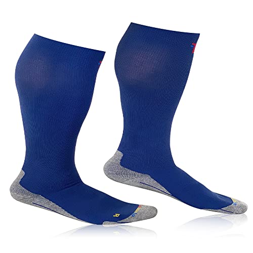 Taibonla 4XL Plus Size Wide Calf Compression Socks 20-30mmHg for Men and Women-Varicose-Varicose-US FDA Registered-Blue(1pair)