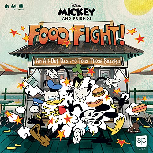 Disney Mickey and Friends Food Fight | Quick-Rolling Family Dice Game Featuring Mickey Mouse, Donald Duck, Minnie Mouse, Goofy, and Daisy Duck | Great Kids Game & Family Board Game
