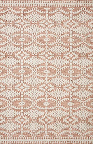 Justina Blakeney x Loloi Yeshaia Collection YES-06 Terracotta / Ivory Transitional 18″ x 18″ Sample Sample Rug