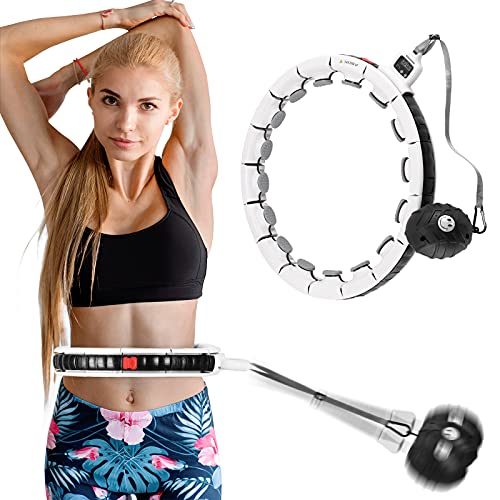 Weighted Hula Hoops Plus Size Smart Hula Hoops for Adults Weight Loss, 360 Degree Abdomen Fitness Massage, Great for Adults Men and Women Exercise and Fitness