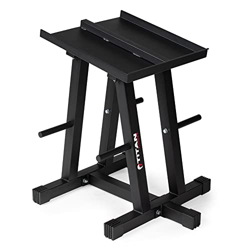 Titan Fitness Dumbbell Column Stand and Plate Tree, 260 LB Capacity, Organize Classic Dumbbells Power Block Dumbbells Loose Plates