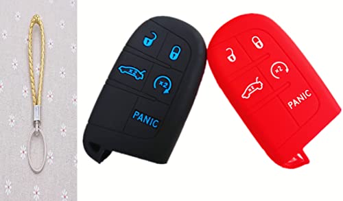 Silicone Smart Key Fob Cover Remote Case Keyless Protector Jacket for Jeep Grand Cherokee Dodge Challenger Charger Dart Durango Journey Chrysler 300