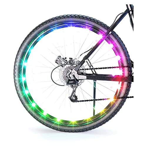 MustWin Smart Bike Wheel Lights 2 Tire Pack Multicolor APP Control Bright Bicycle LED Lights Waterproof Safety Decoration Spoke Lights Best Gifts for Kids Teens Boys Girls Men (Battery Not Included)