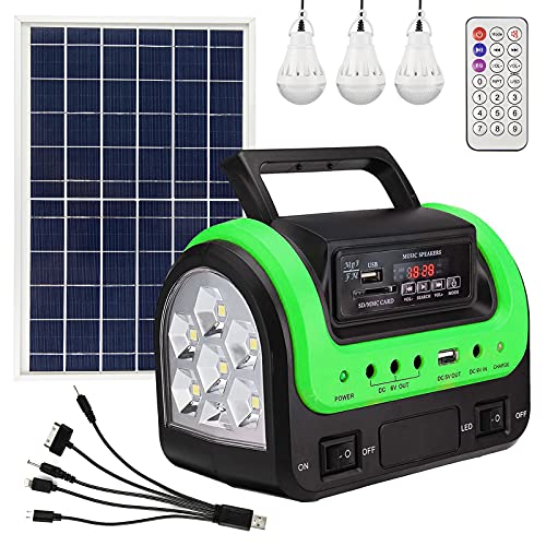 Solar Generator – Portable Generator with Solar Panel,Solar Power Generators Portable Power Station with Flashlight,Emergency Generator Solar Powered for Home Use Camping Travel Hunting Emergency(Green)