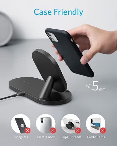 Anker Wireless Charging Station, PowerWave Sense 2-in-1 Station with 5 ft USB-C Cable, for iPhone 14/14 Pro/14 Pro Max/13/13 Pro Max, Samsung, AirPods and More (Adapter Not Included) | The Storepaperoomates Retail Market - Fast Affordable Shopping