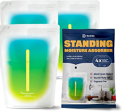 Dry & Dry 3 Packs Standing Moisture Absorbers to Control Excess Moisture for Basements, Closets, Bathrooms, Laundry Rooms – Moisture Absorbers Moisture Absorbers