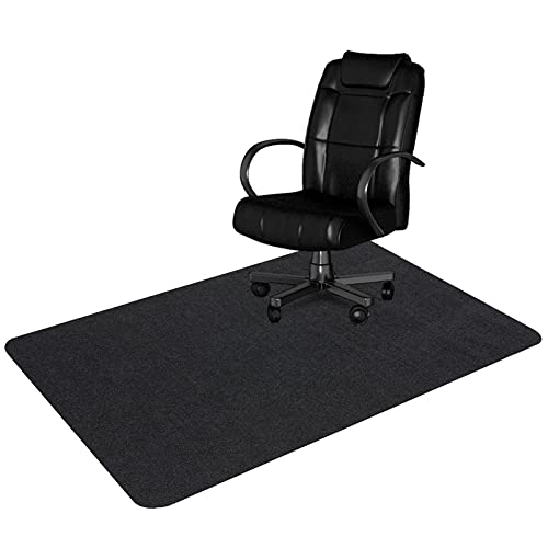 Hard Floor Chair Mat, 55″ x 35″ Large Office Chair Mat for Hardwood Floor and Tile Floor, Computer Gaming Rolling Chair Mat Rectangular Floor Protector and Low-Pile Desk Rug, Black