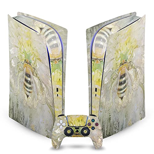 Head Case Designs Officially Licensed Stephanie Law Bee Art Mix Vinyl Faceplate Sticker Gaming Skin Decal Cover Compatible With Sony PlayStation 5 PS5 Digital Edition Console and DualSense Controller