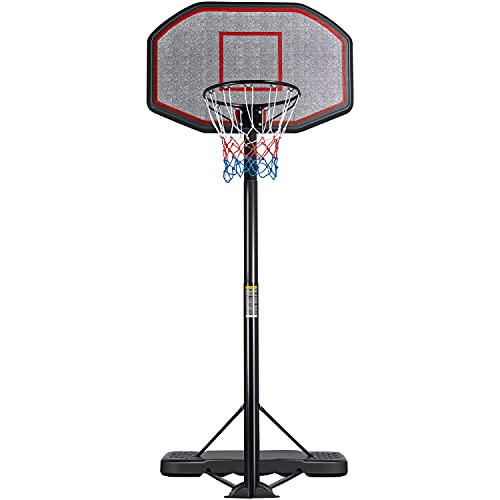 Yaheetech 7-10ft Basketball Hoop System Portable Removeable Basketball Hoop & Goals Outdoor/Indoor Adjustable Height Basketball Set for Youth/Adults w/Wheels,43 Inch Backboard